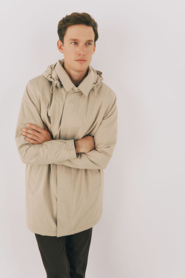 Cortefiel Gabardina t&eacute;cnica Beige