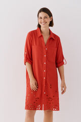 Cortefiel Caft&aacute;n camisero largo Rojo