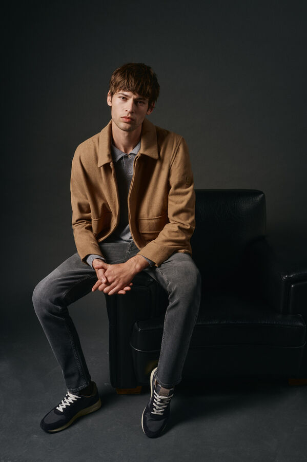 OOTO Cazadora mezcla lana Marr&oacute;n