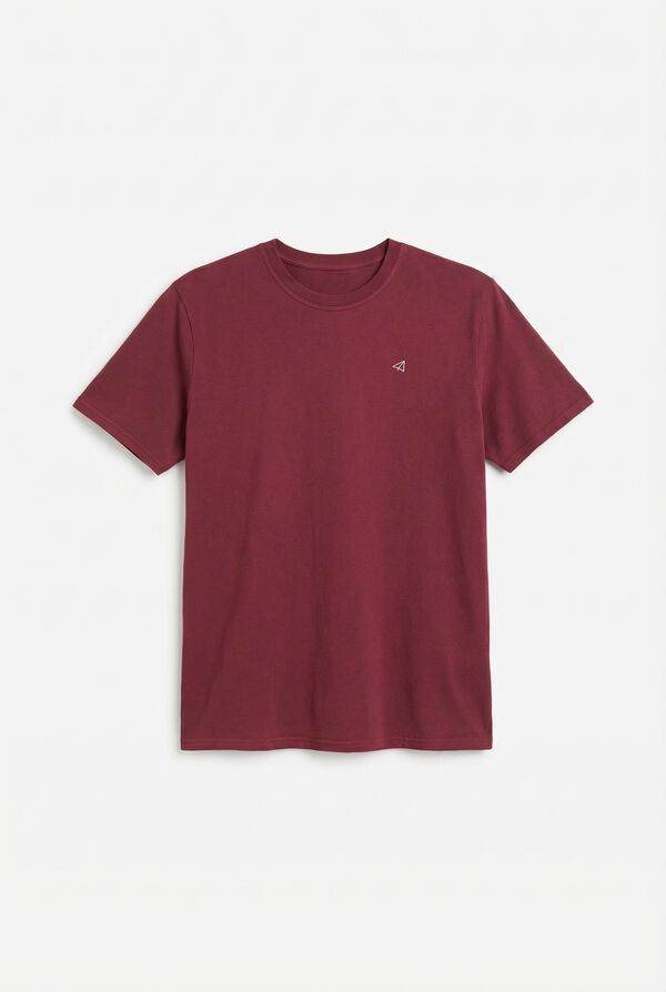 OOTO Camiseta b&aacute;sica lavada Granate