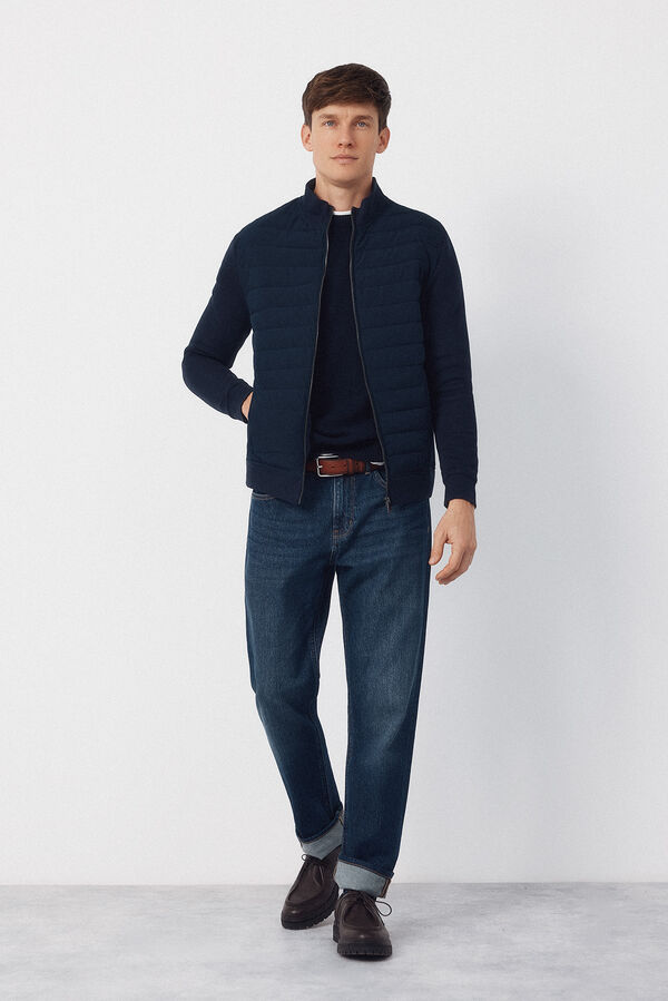 Cortefiel C&aacute;rdigan tejido combinado Azul marino