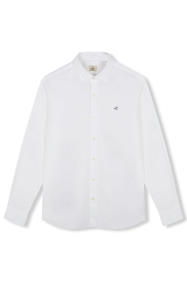 OOTO Camisa lisa popel&iacute;n Blanco