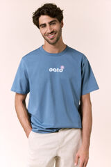 OOTO Camiseta gr&aacute;fica lavada Azul