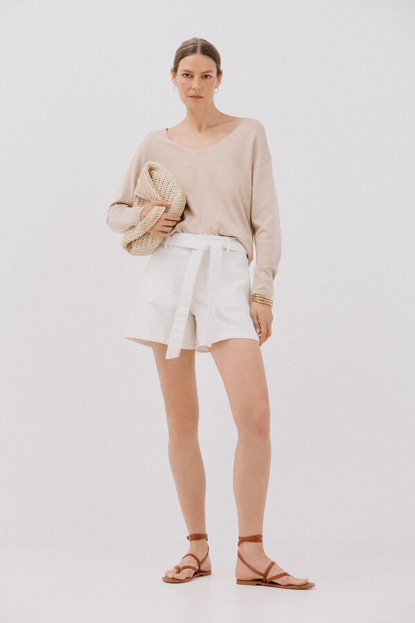 Cortefiel Short denim lazo  Blanco