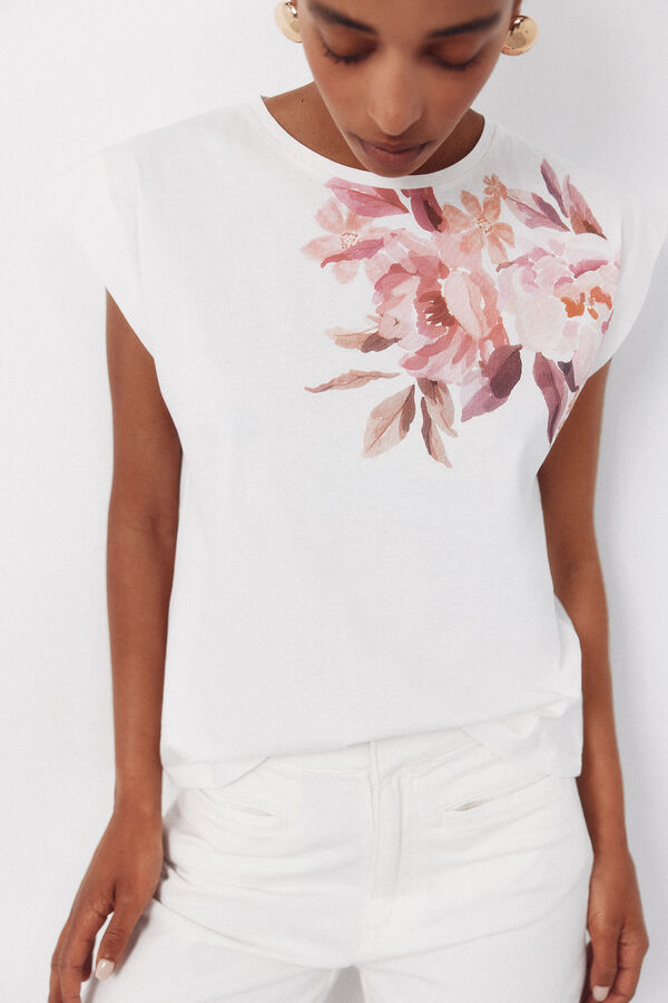 Cortefiel Playera estampada Estampado blanco