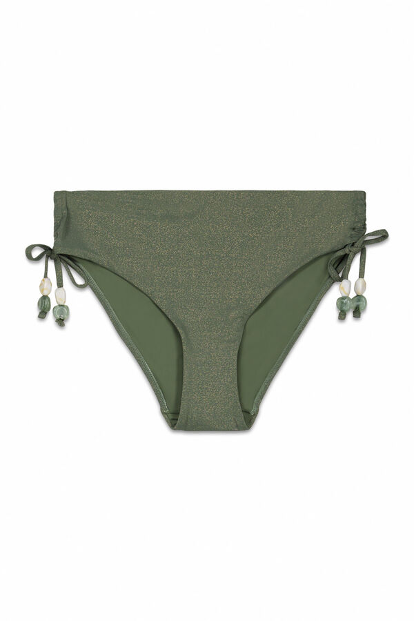 Cortefiel Panty de bikini con cordones laterales Kaki