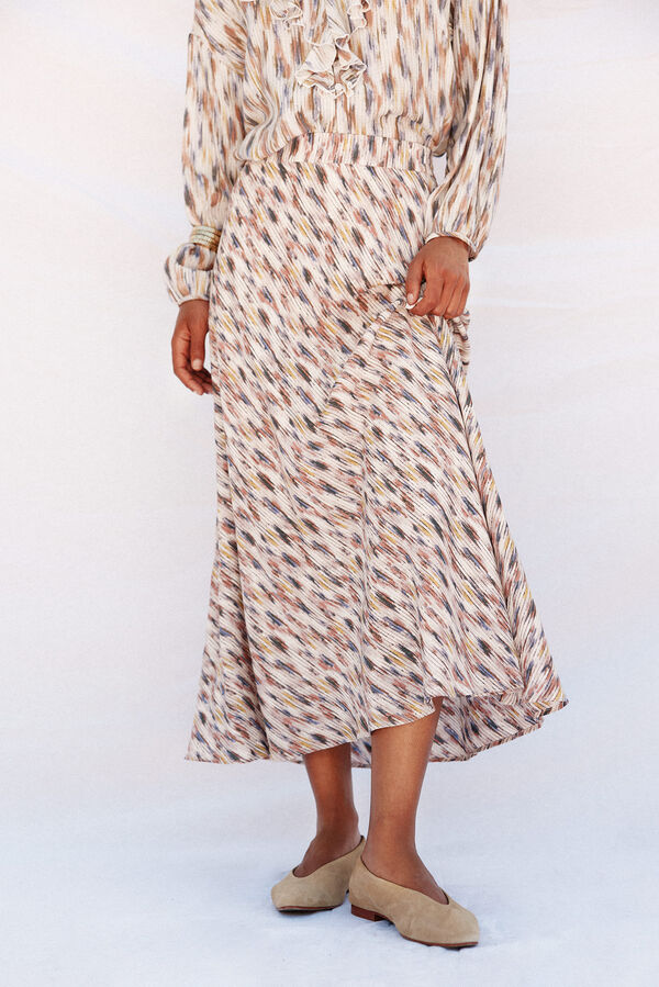 Cortefiel Falda estampada con vuelo Multicolor