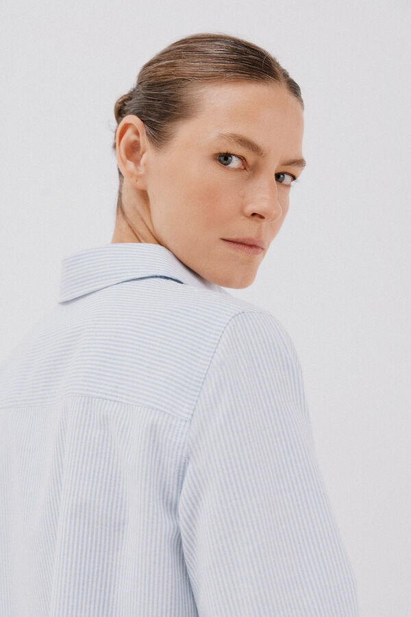 Cortefiel Camisa oxford  Estampado azul