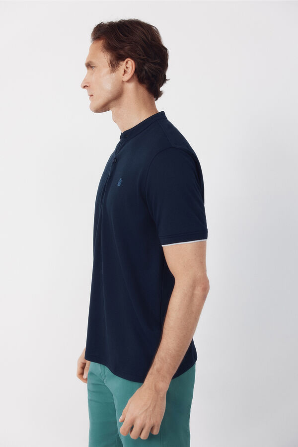 Cortefiel Polo cuello mao Azul marino