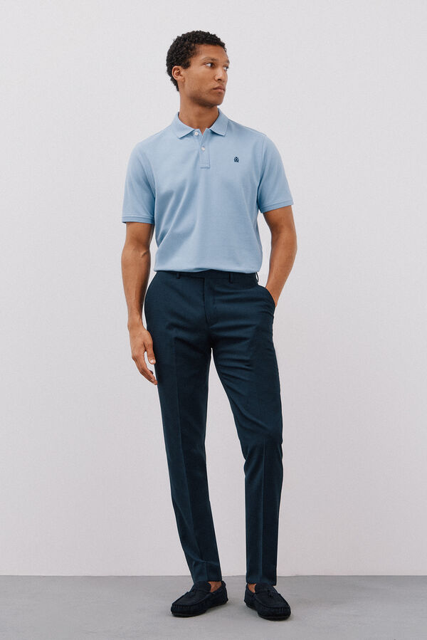 Cortefiel Polo b&aacute;sico piqu&eacute; Azul