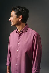 OOTO Camisa twill liso tencel algod&oacute;n Vino