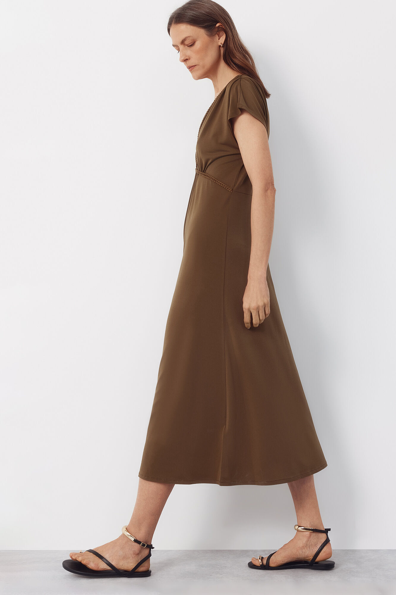 Cortefiel Vestido estampado de trenza