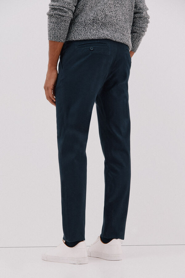 Cortefiel Pantal&oacute;n chino estampado slim Azul oscuro
