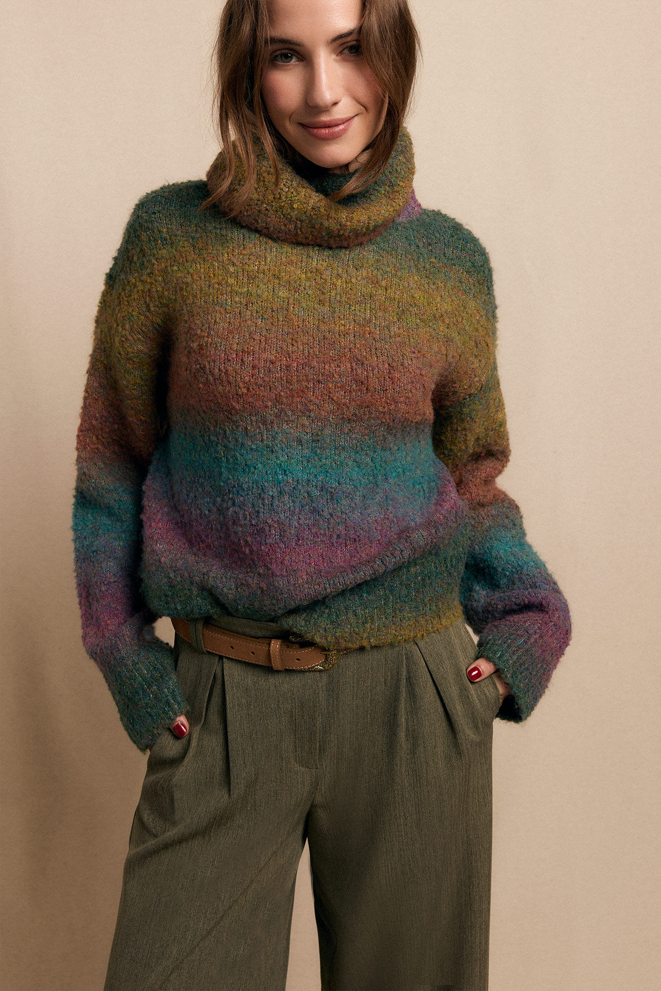 Slowlove Su&eacute;ter cuello vuelto multicolor