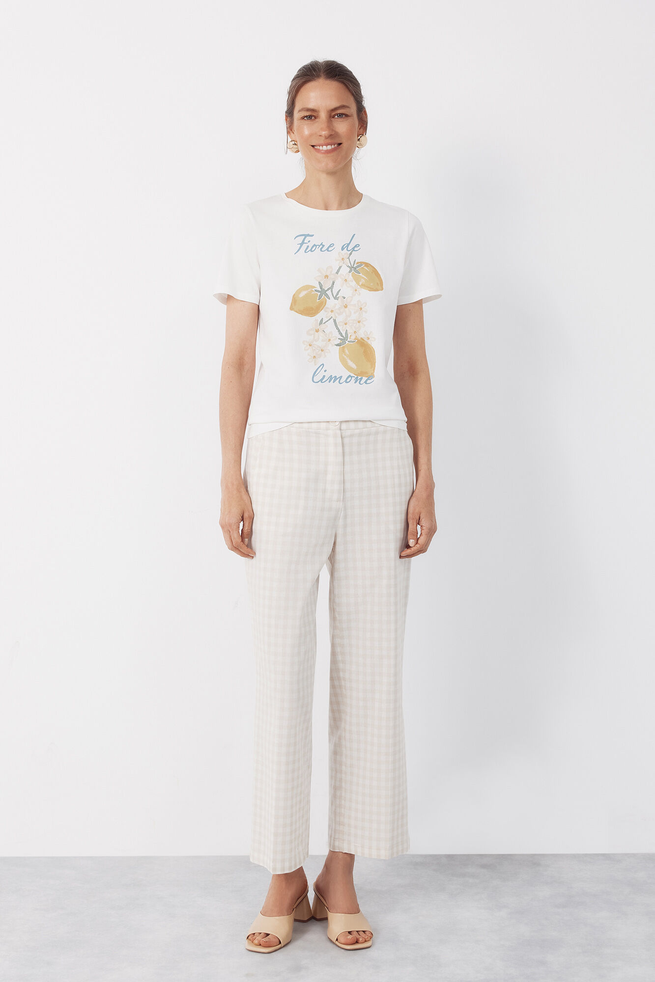 Cortefiel Pantal&oacute;n de estampado vichy