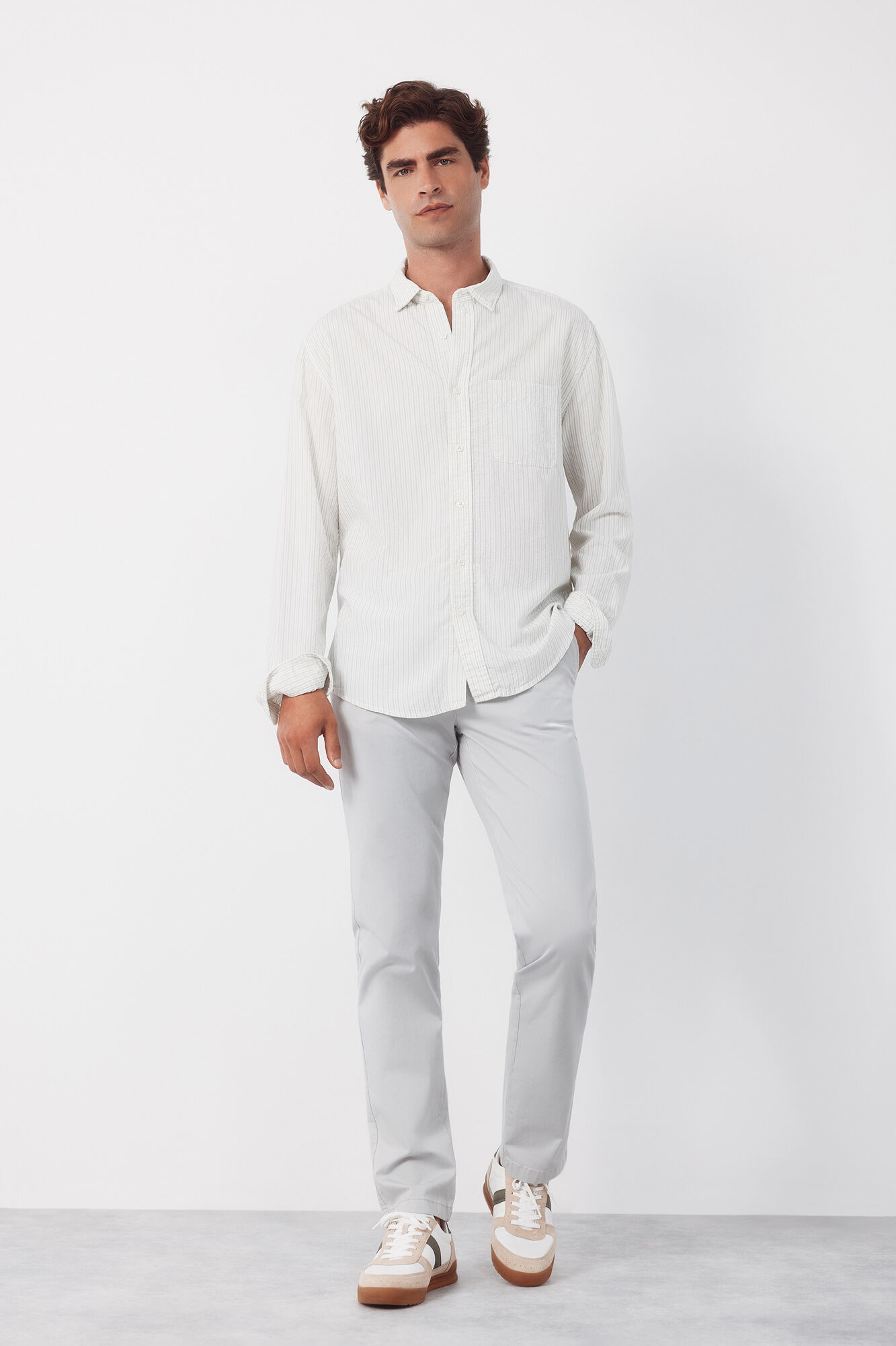 Cortefiel Camisa seersucker rayas