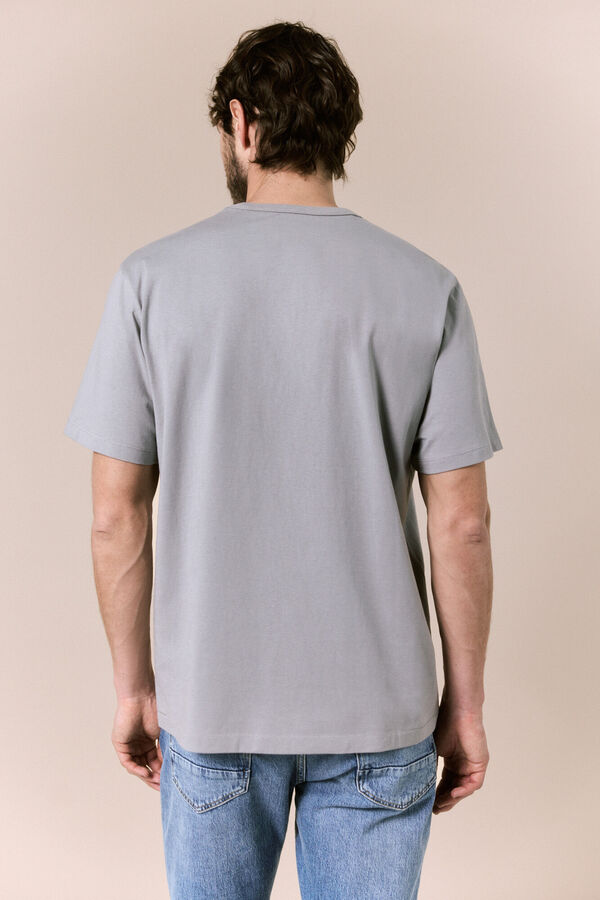 OOTO Camiseta lavada con logo Gris