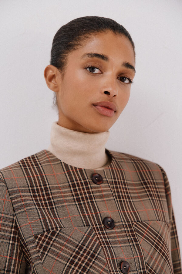 Cortefiel Chamarra de cuadros Arena