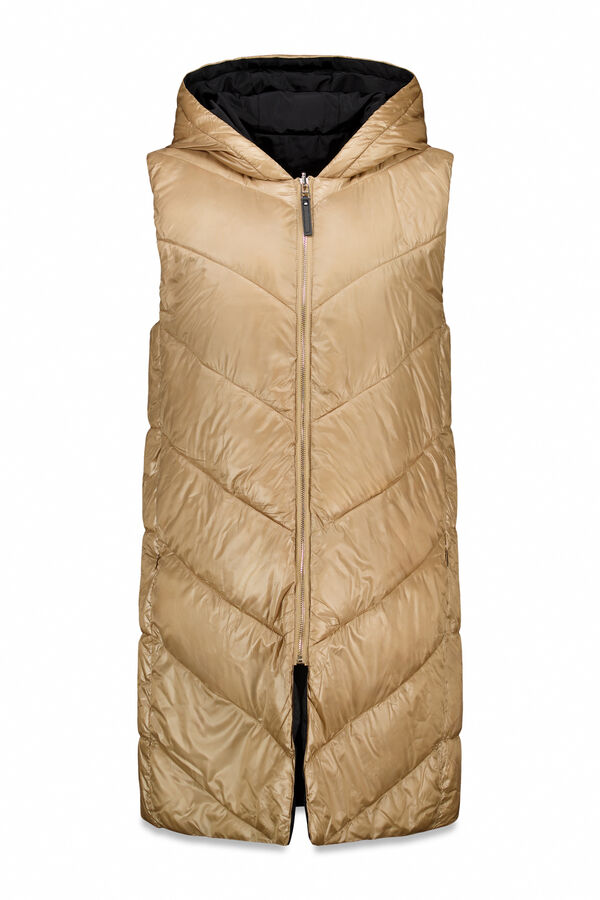 Cortefiel Chaleco largo reversible Beige