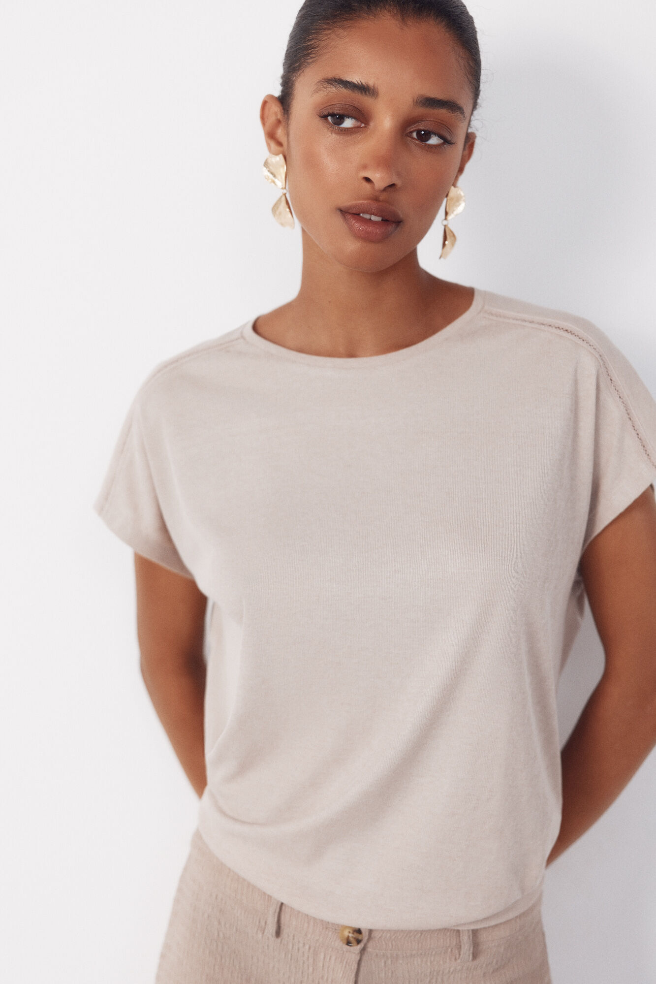 Cortefiel Playera con vainicas
