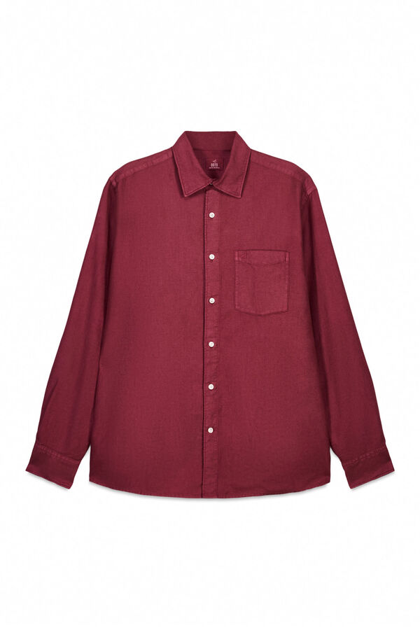 OOTO Camisa lisa fluida Granate