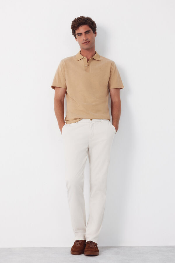 Cortefiel Polo textura Beige