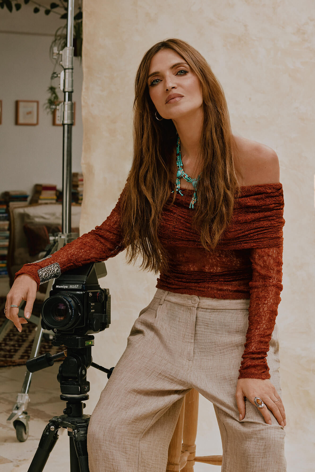 Slowlove Top lencero con hombros descubiertos