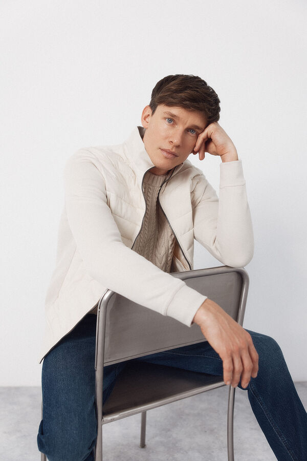 Cortefiel C&aacute;rdigan tejido combinado Beige