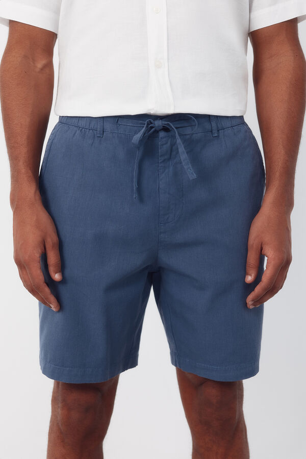 Cortefiel Bermuda con goma y cordones regular Azul