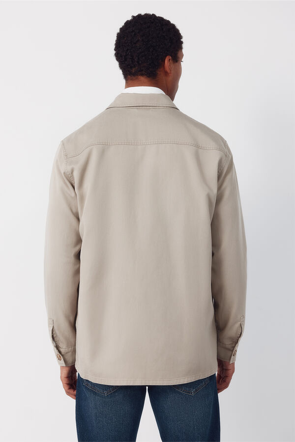 Cortefiel Sobrecamisa lisaTencel Beige