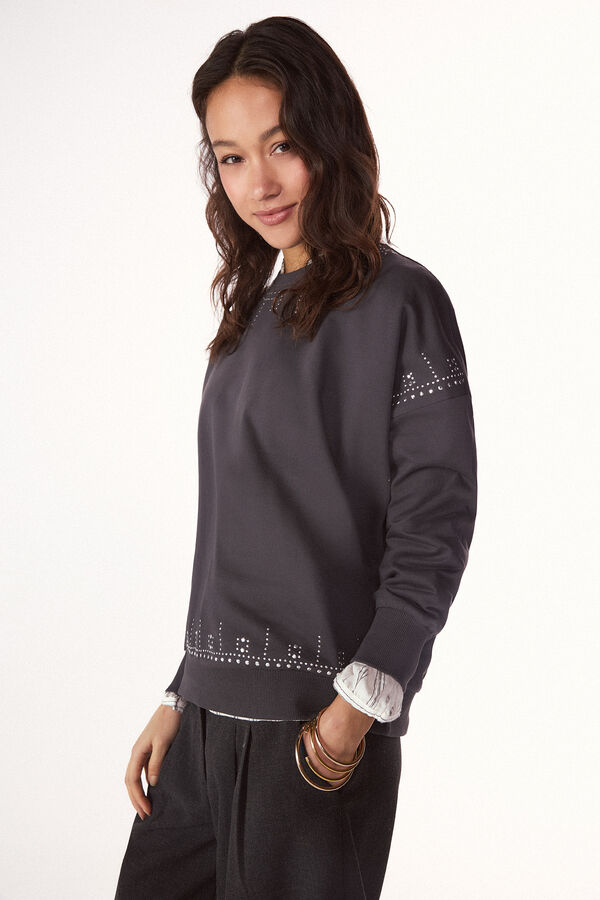 Slowlove Sudadera con tachas Gris