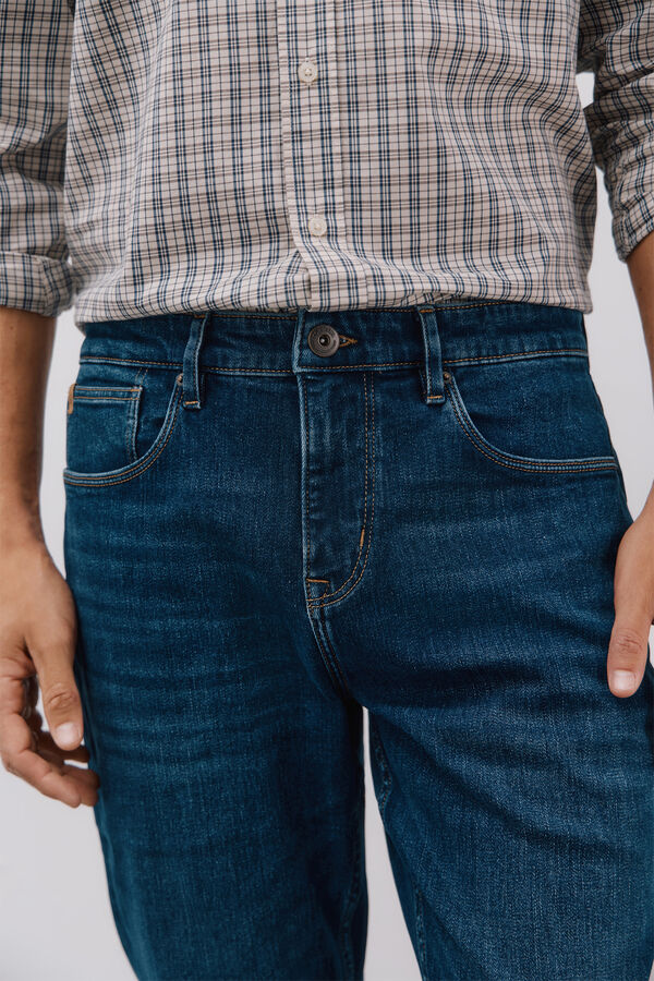 Cortefiel Pantal&oacute;n de mezclilla regular fit Azul