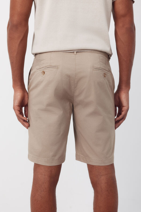 Cortefiel Bermuda chino regular print Beige