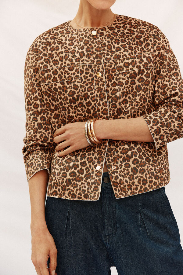 Cortefiel Chamarra efecto piel Multicolor