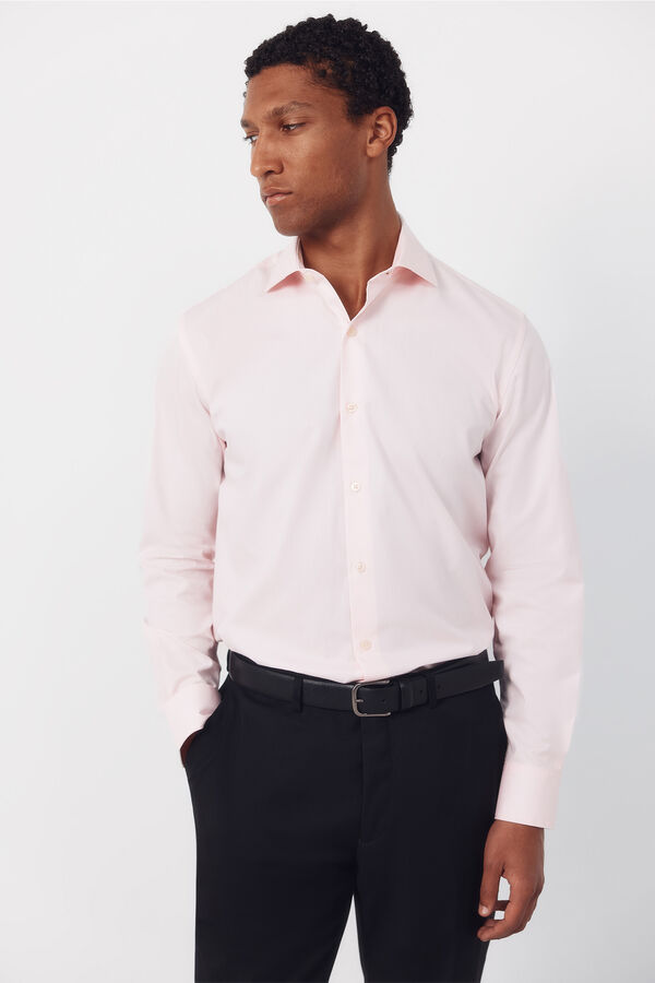 Cortefiel Camisa vestir lisa f&aacute;cil plancha Rosa