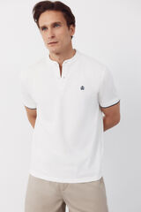 Cortefiel Polo cuello mao Blanco
