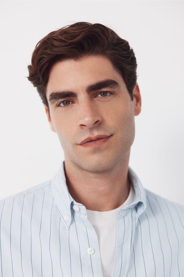 Cortefiel Camisa popel&iacute;n rayas Azul