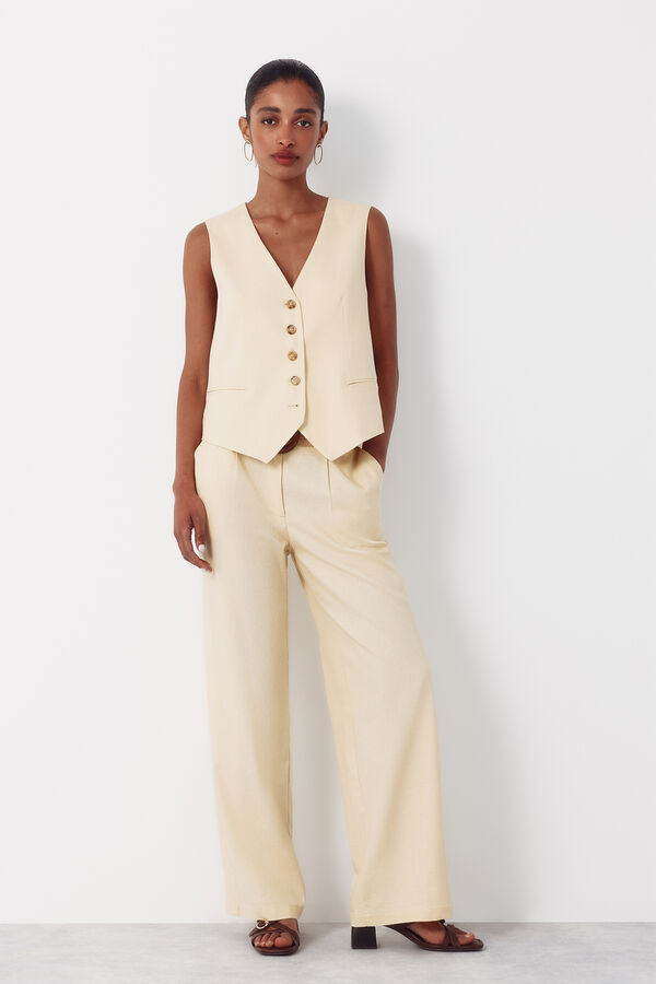 Cortefiel Chaleco sastrero Amarillo