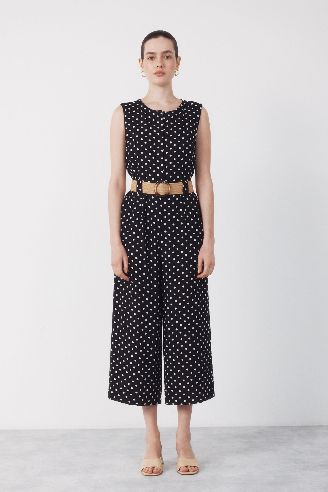 Cortefiel Jumpsuit con cintur&oacute;n