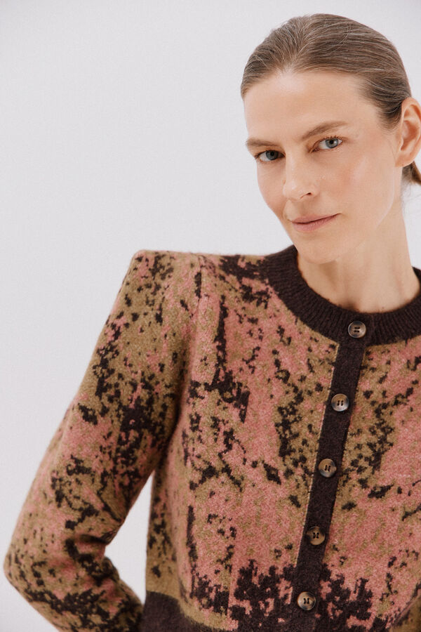 Cortefiel Chamarra con pliegue en el hombro Marr&oacute;n oscuro