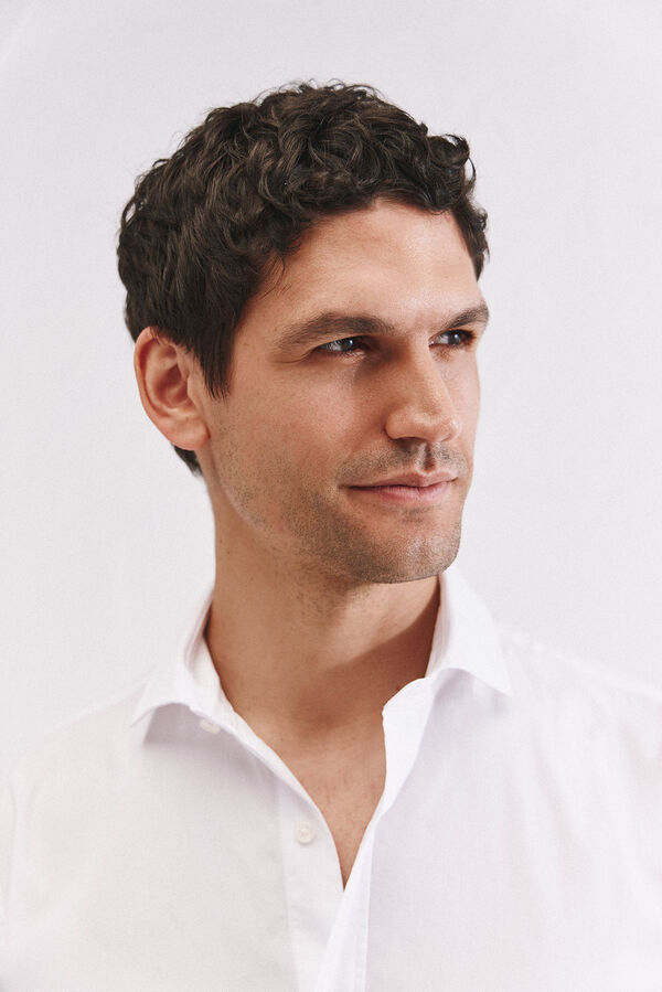 Cortefiel Camisa blanca algod&oacute;n Blanco