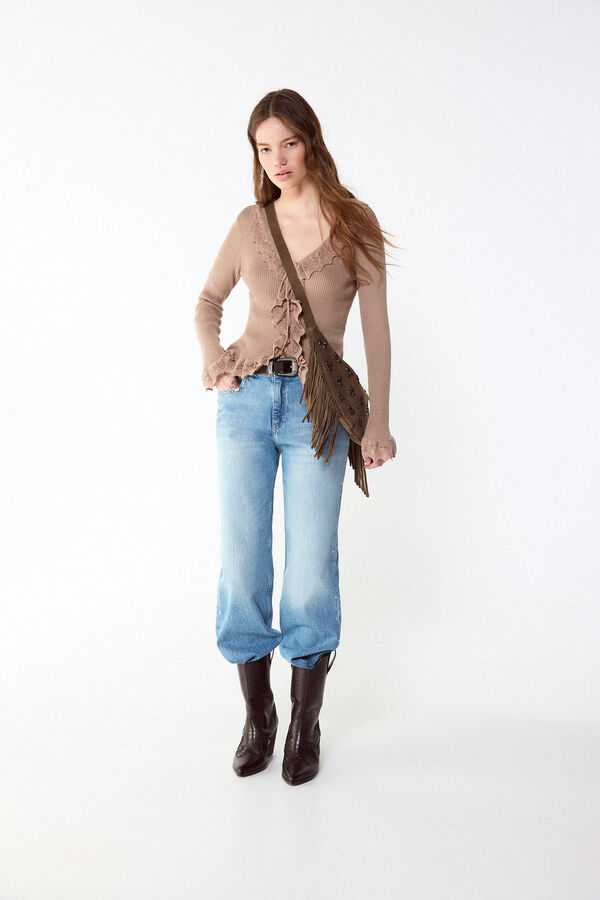 Slowlove Su&eacute;ter de punto con efecto degradado Marr&oacute;n