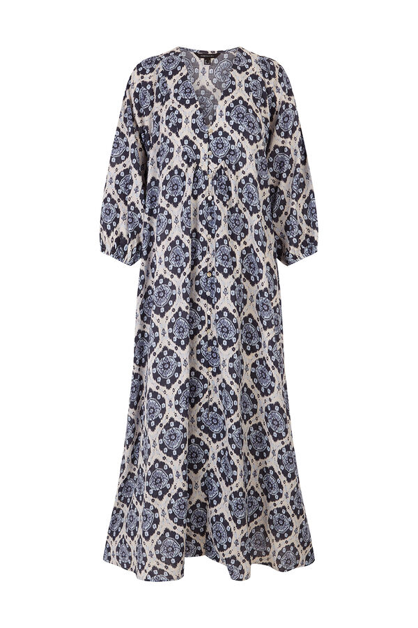Cortefiel Vestido largo Estampado azul