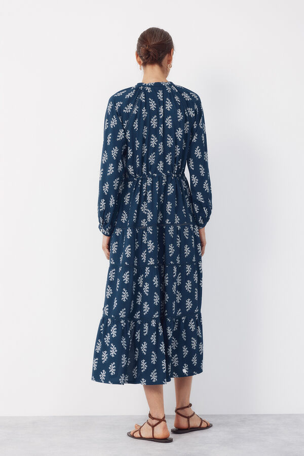 Cortefiel Vestido estampado Estampado azul