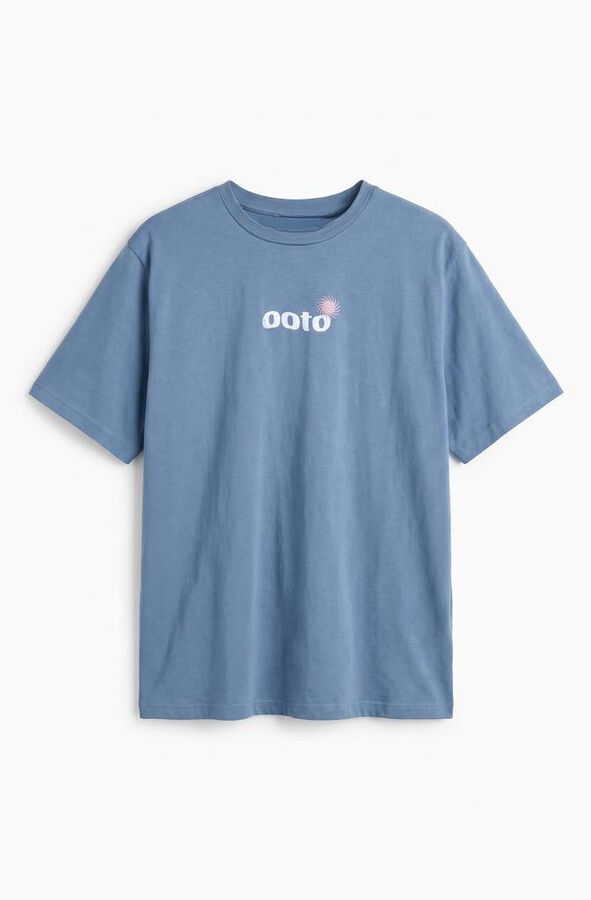 OOTO Camiseta gr&aacute;fica lavada Azul