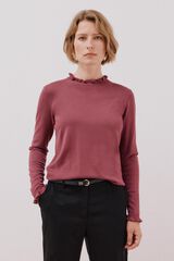 Cortefiel Chaleco de tejido calado Vino