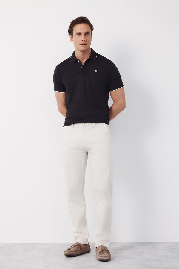 Cortefiel Polo COOLMAX&reg; cuello jacquard Negro