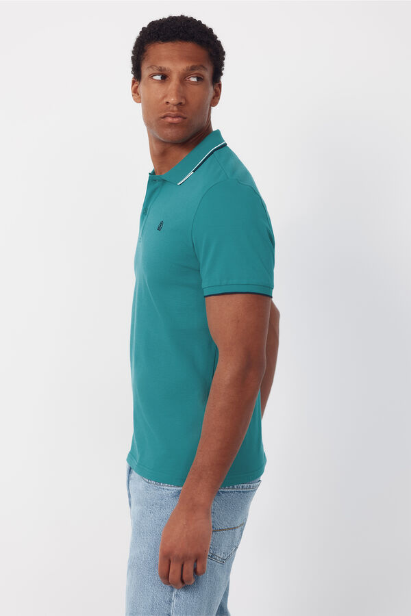 Cortefiel Polo con tips Verde