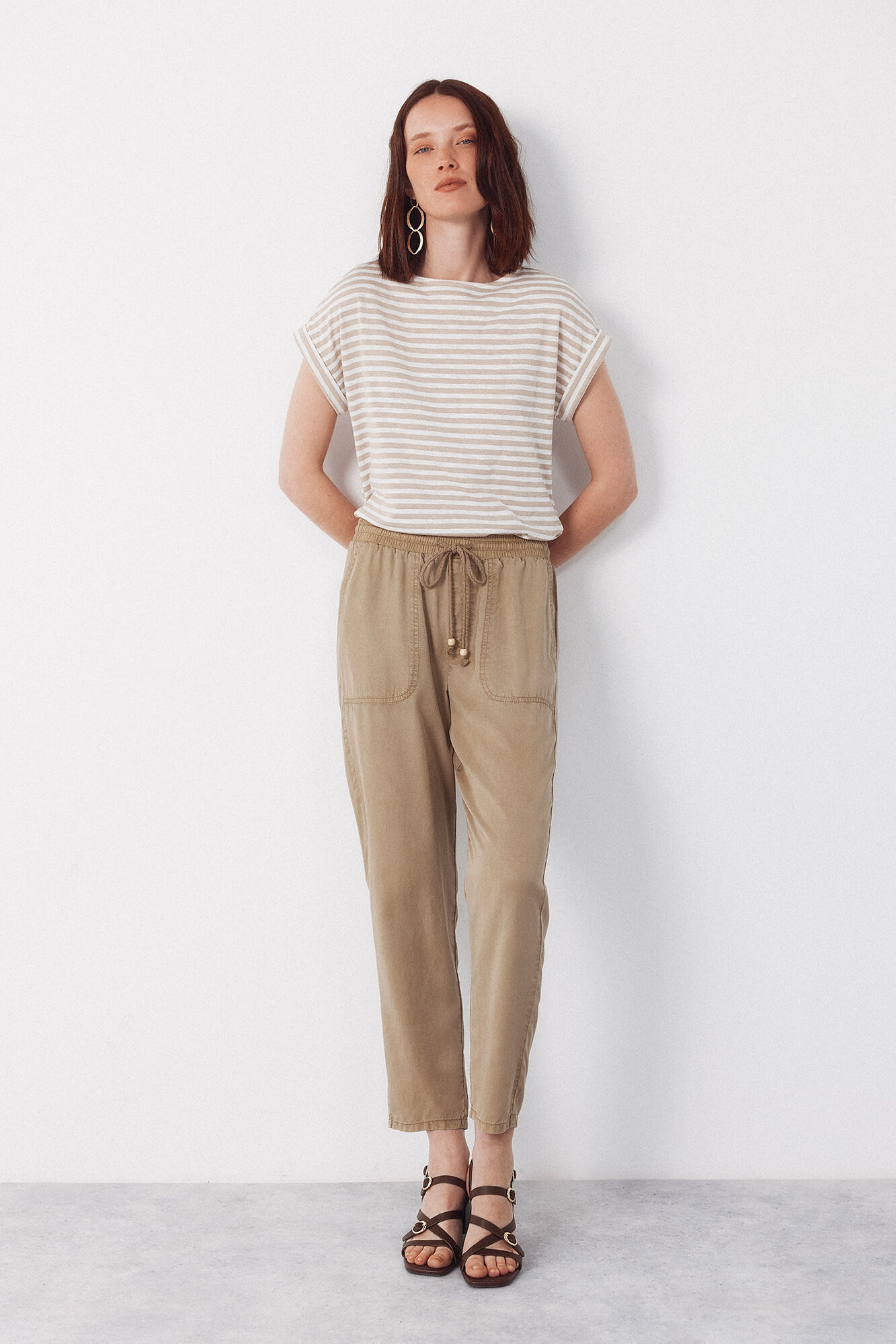 Cortefiel Pantalones fluidos de tencel