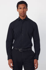Cortefiel Camisa vestir otom&aacute;n slim fit f&aacute;cil plancha Negro